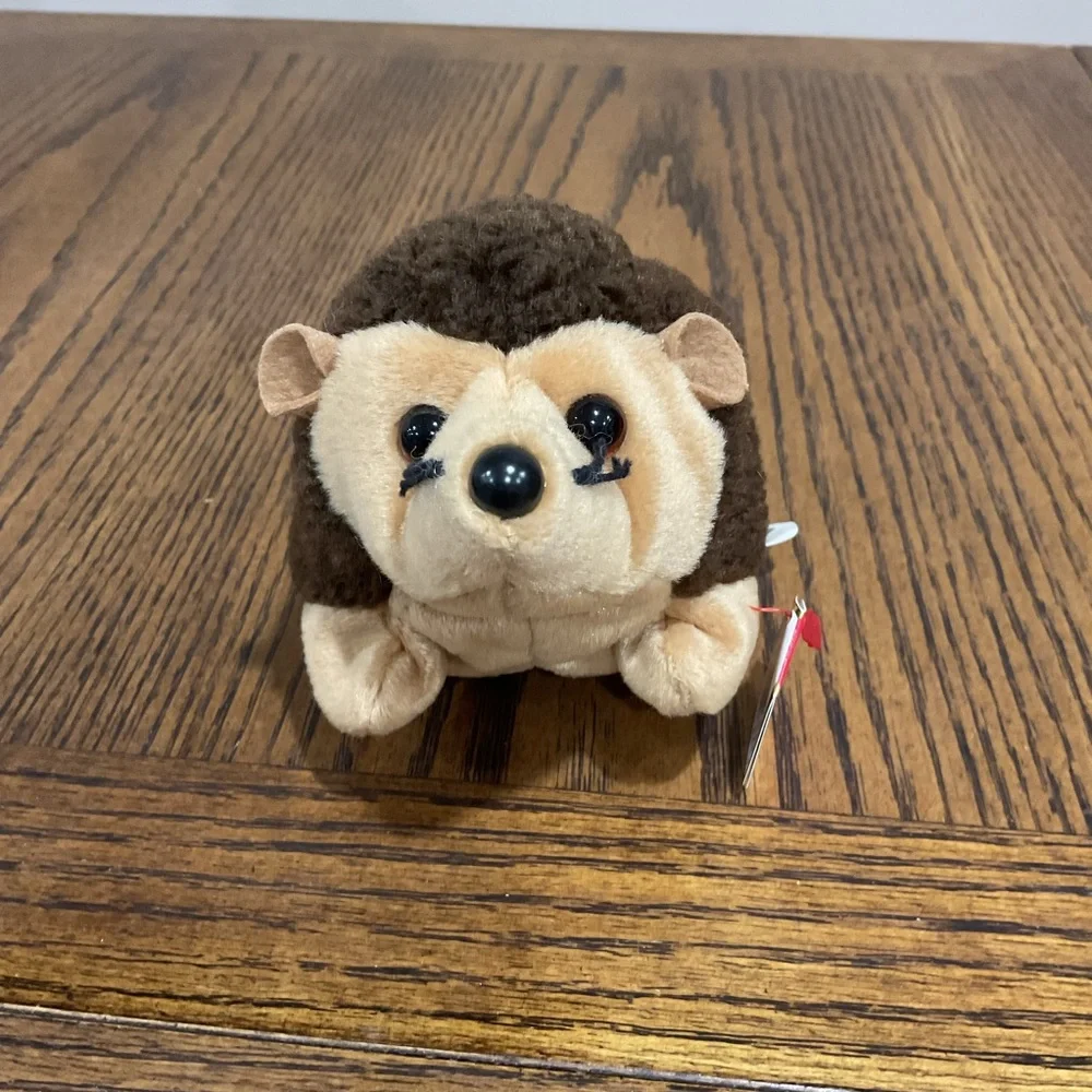 Ty Plush Hedgehog Toy - Brown and Tan